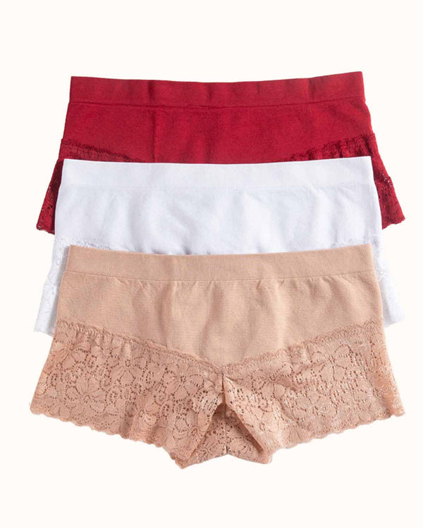 Coobie Sexy Lace Panties 9041 3 Pairs  9041 Assorted 2 Tile